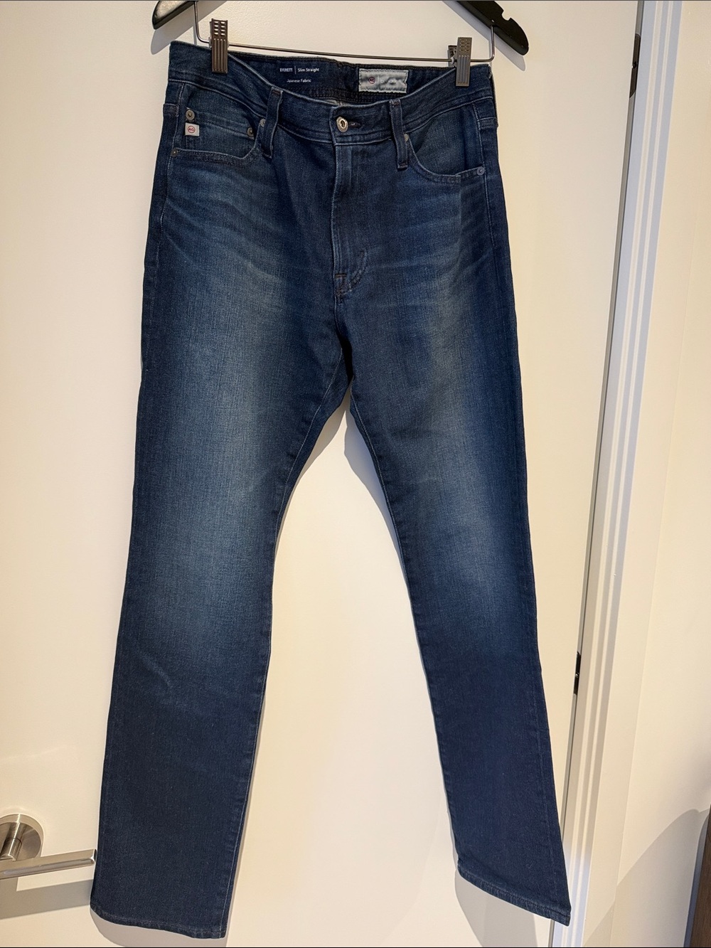 AG Denim Men's Dark Blue Slim Straight Jeans